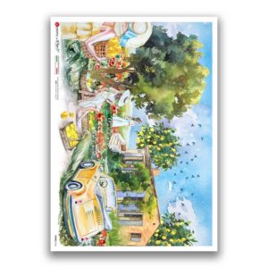 SCENE-0144. Carta di riso pittorico per decoupage.