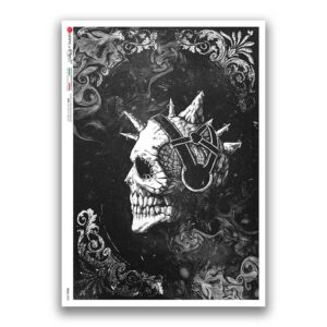 SKULL-0033. Carta di riso teschi per decoupage.