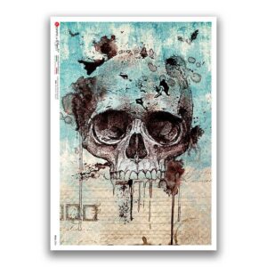 SKULL-0034. Carta di riso teschi per decoupage.