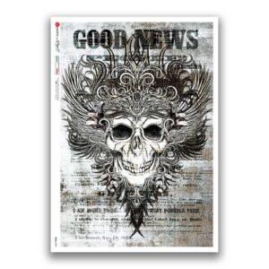 SKULL-0037. Carta di riso teschi per decoupage.
