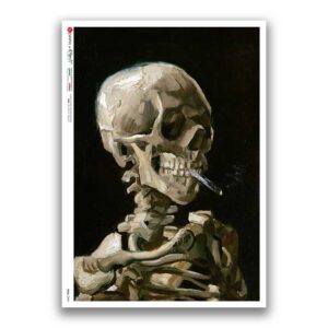 SKULL-0040. Carta di riso teschi per decoupage.
