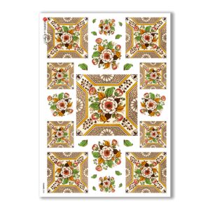 FLOWERS-0050. Carta di riso fiori per decoupage.