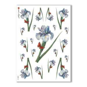 FLOWERS-0052. Carta di riso fiori per decoupage.