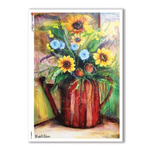 FLOWERS-0053. Carta di riso fiori per decoupage.