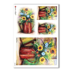 FLOWERS-0055. Carta di riso fiori per decoupage.