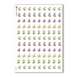 FLOWERS-0056. Carta di riso vittoriana fiori per decoupage.