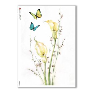 FLOWERS-0057. Carta di riso fiori per decoupage.