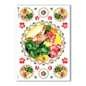 FLOWERS-0060. Carta di riso fiori per decoupage.
