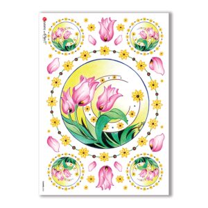 FLOWERS-0062. Carta di riso fiori per decoupage.