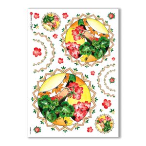 FLOWERS-0064. Carta di riso fiori per decoupage.