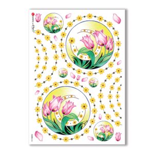 FLOWERS-0066. Carta di riso fiori per decoupage.
