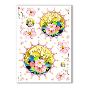 FLOWERS-0068. Carta di riso fiori per decoupage.