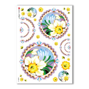 FLOWERS-0070. Carta di riso fiori per decoupage.
