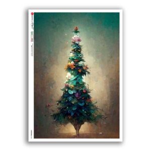 CHRISTMAS-0354. Carta di riso vittoriana Natale per decoupage.