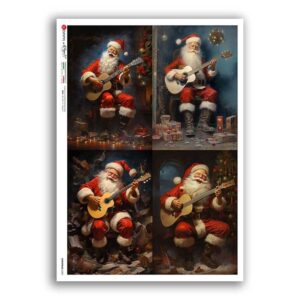 CHRISTMAS-0357. Carta di riso vittoriana Natale per decoupage.