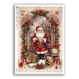CHRISTMAS-0359. Carta di riso vittoriana Natale per decoupage.