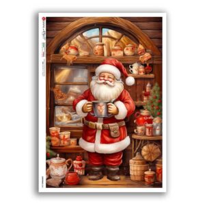 CHRISTMAS-0361. Carta di riso vittoriana Natale per decoupage.