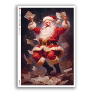 CHRISTMAS-0362. Carta di riso vittoriana Natale per decoupage.