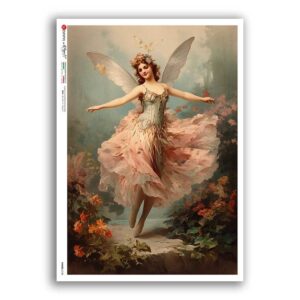 FAIRIES-0100. Carta di riso fate per decoupage.
