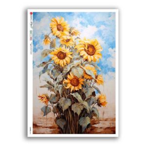 FLOWERS-0406. Carta di riso fiori per decoupage.
