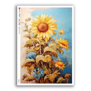 FLOWERS-0407. Carta di riso fiori per decoupage.