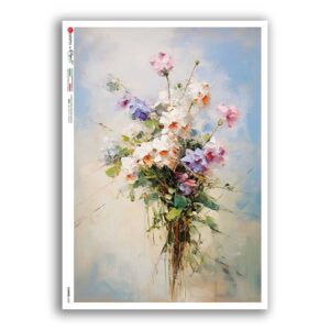 FLOWERS-0409. Carta di riso fiori per decoupage.
