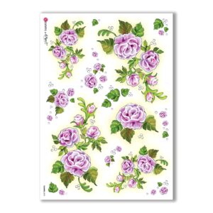 FLOWERS-0078. Carta di riso fiori per decoupage.