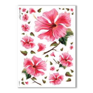 FLOWERS-0079. Carta di riso fiori per decoupage.