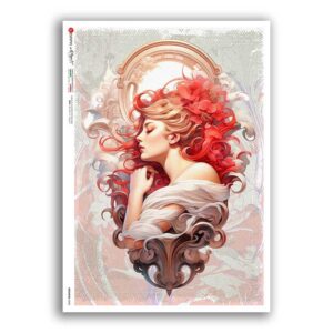 NOUVEAU-0045. Carta di riso art nouveau per decoupage.