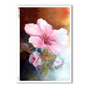 FLOWERS-0080. Carta di riso fiori per decoupage.