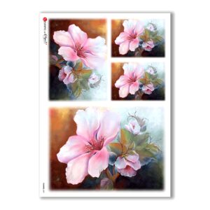 FLOWERS-0081. Carta di riso fiori per decoupage.