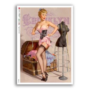 PINUP-0042. Carta di riso pin-up per decoupage.