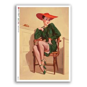 PINUP-0043. Carta di riso pin-up per decoupage.