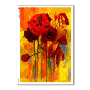 FLOWERS-0082. Carta di riso fiori per decoupage.