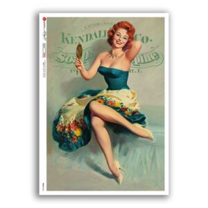 PINUP-0044. Carta di riso pin-up per decoupage.