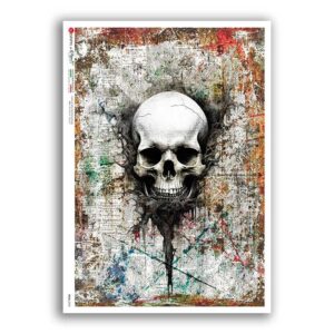 SKULL-0042. Carta di riso teschi per decoupage.