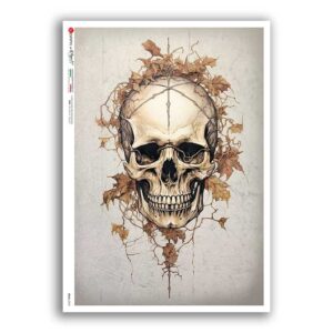 SKULL-0043. Carta di riso teschi per decoupage.