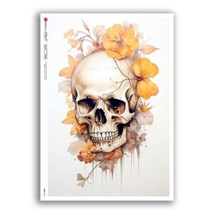 SKULL-0044. Carta di riso teschi per decoupage.