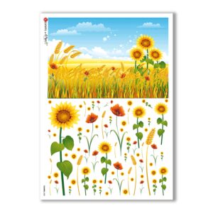 FLOWERS-0088. Carta di riso fiori per decoupage.