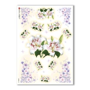 FLOWERS-0096. Carta di riso fiori per decoupage.