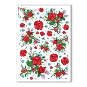 FLOWERS-0098. Carta di riso fiori per decoupage.