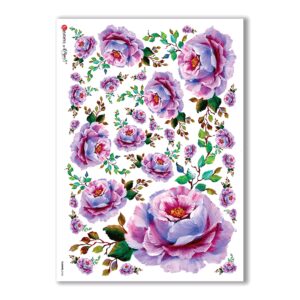 FLOWERS-0106. Carta di riso vittoriana fiori per decoupage.