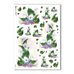 FLOWERS-0109. Carta di riso fiori per decoupage.