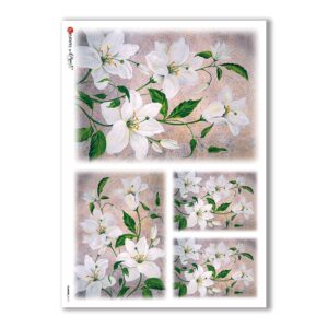 FLOWERS-0111. Carta di riso fiori per decoupage.