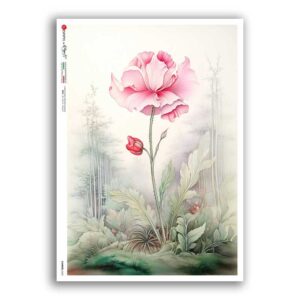 FLOWERS-0422. Carta di riso fiori per decoupage.