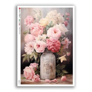 FLOWERS-0423. Carta di riso fiori per decoupage.