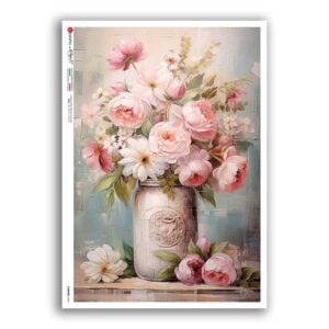 FLOWERS-0424. Carta di riso fiori per decoupage.