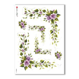 FLOWERS-0114. Carta di riso fiori per decoupage.