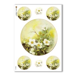 FLOWERS-0116. Carta di riso fiori per decoupage.