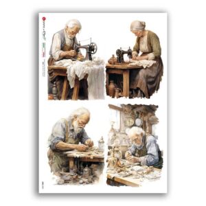 JOBS-0009. Carta di riso mestieri per decoupage.